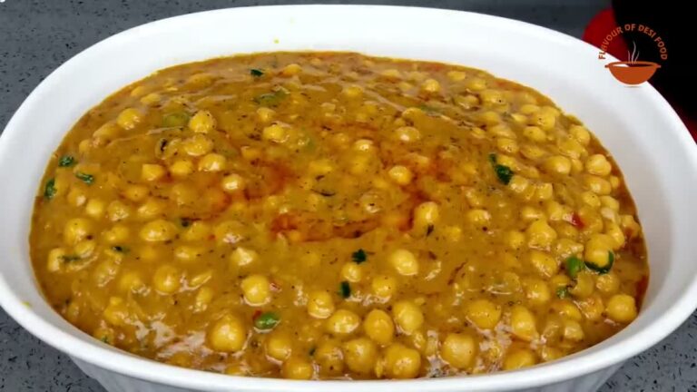 Chikar Cholay served in a white bowl
